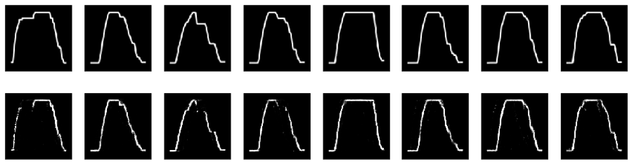 Figure 4.9 Reconstructed images (bottom) from train data (top)
