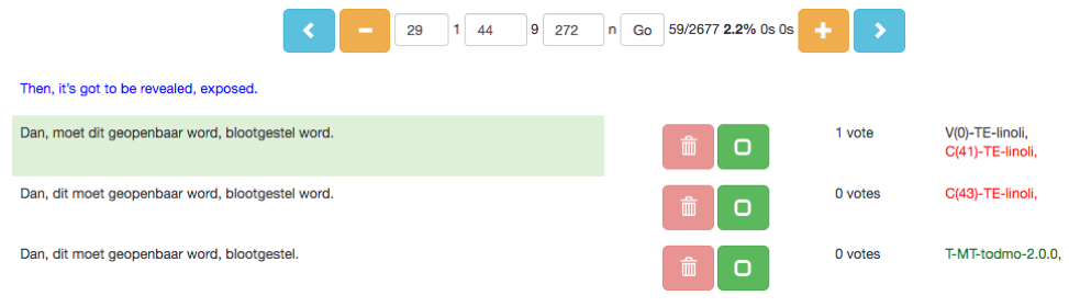 Figure 2  The system includes the edit with the most votes in the final document